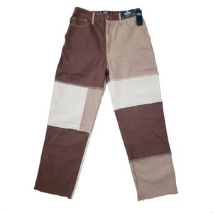 Hollister Pants Womens Brown White Ultra Hi Rise Denim Dad Jean Ladies 30x31 11R